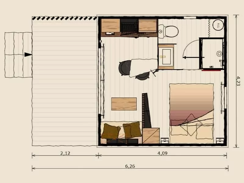 Petit chalet 1 chambre au camping Les Pérouses île de Ré